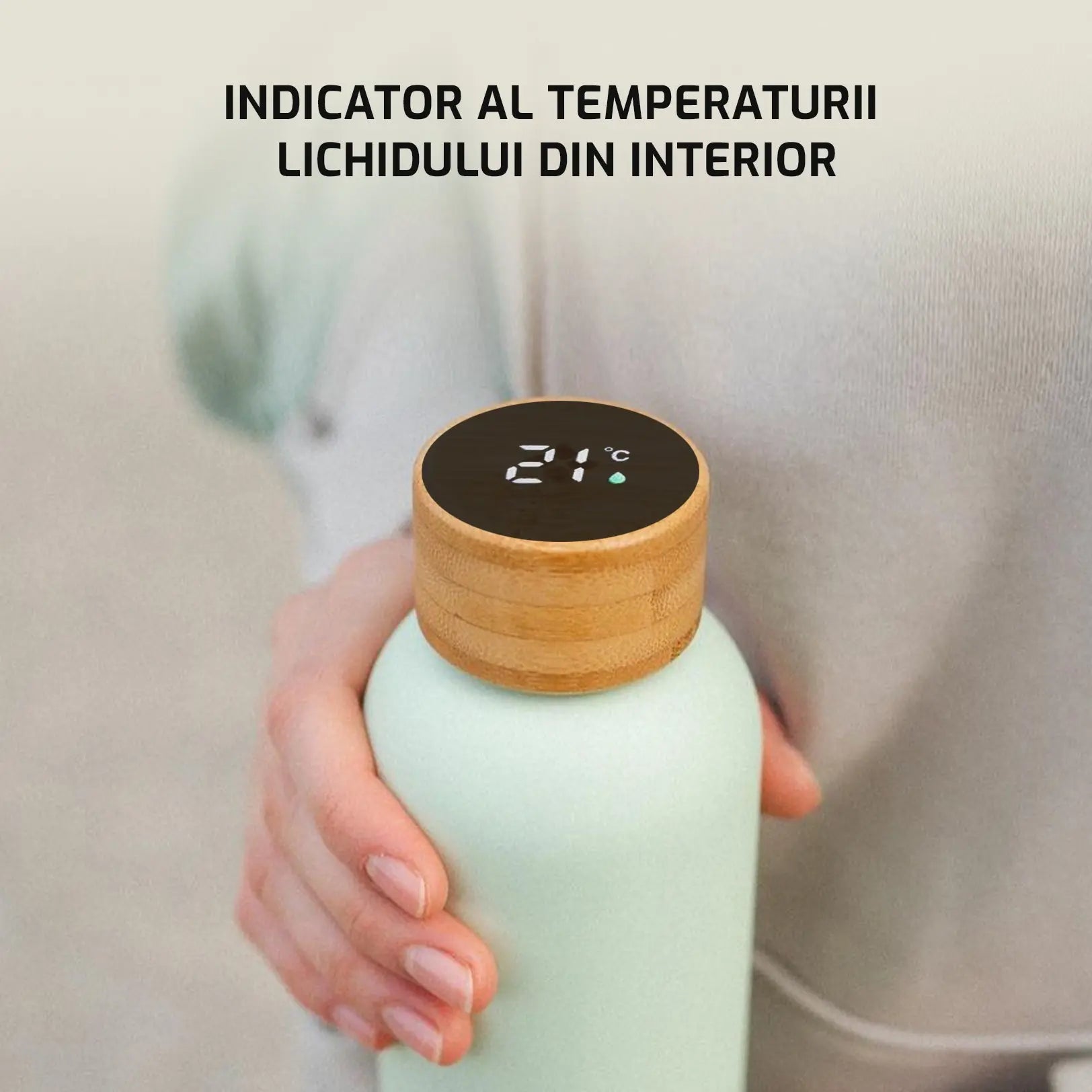 Thermos with temperature indicator 