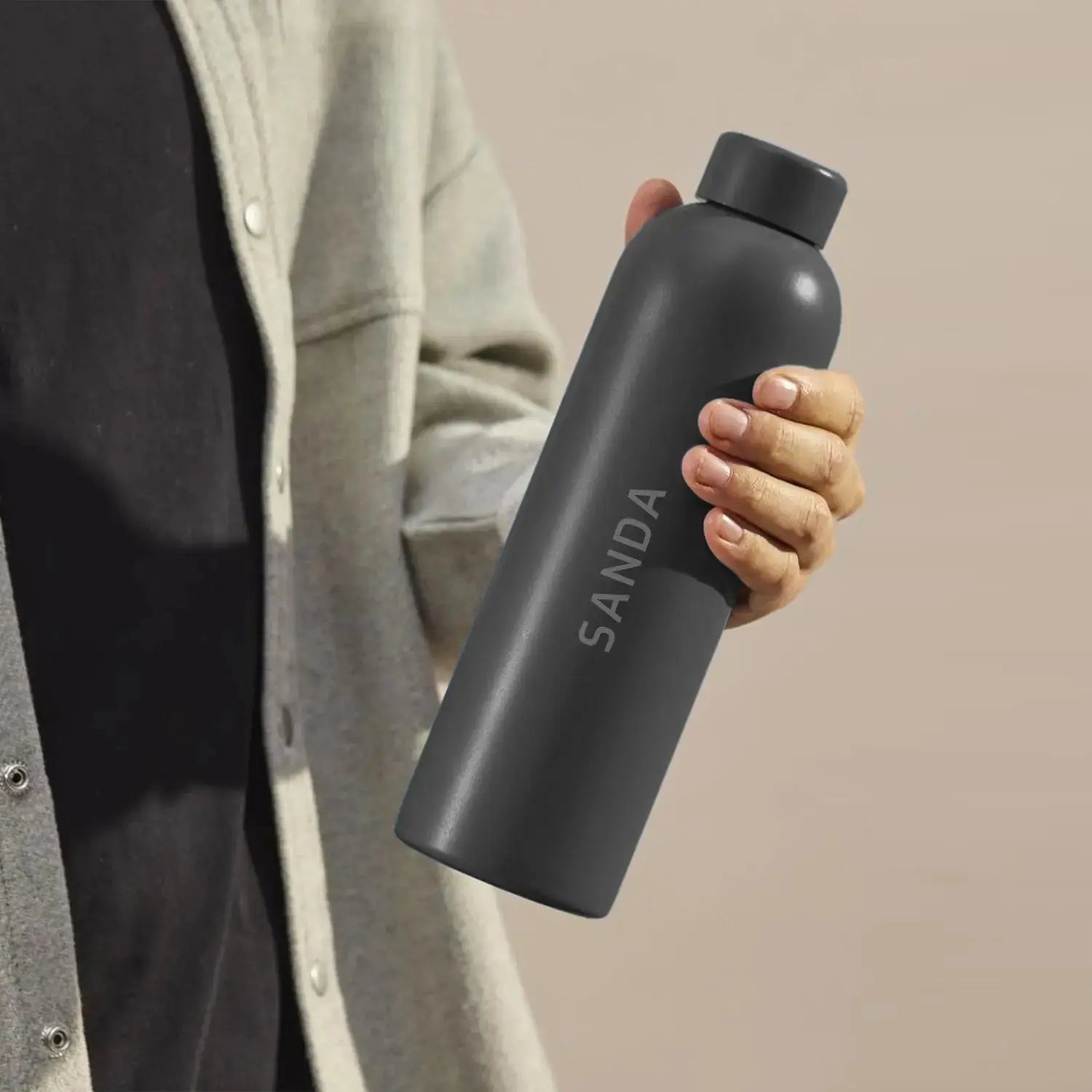 Thermos with temperature indicator 