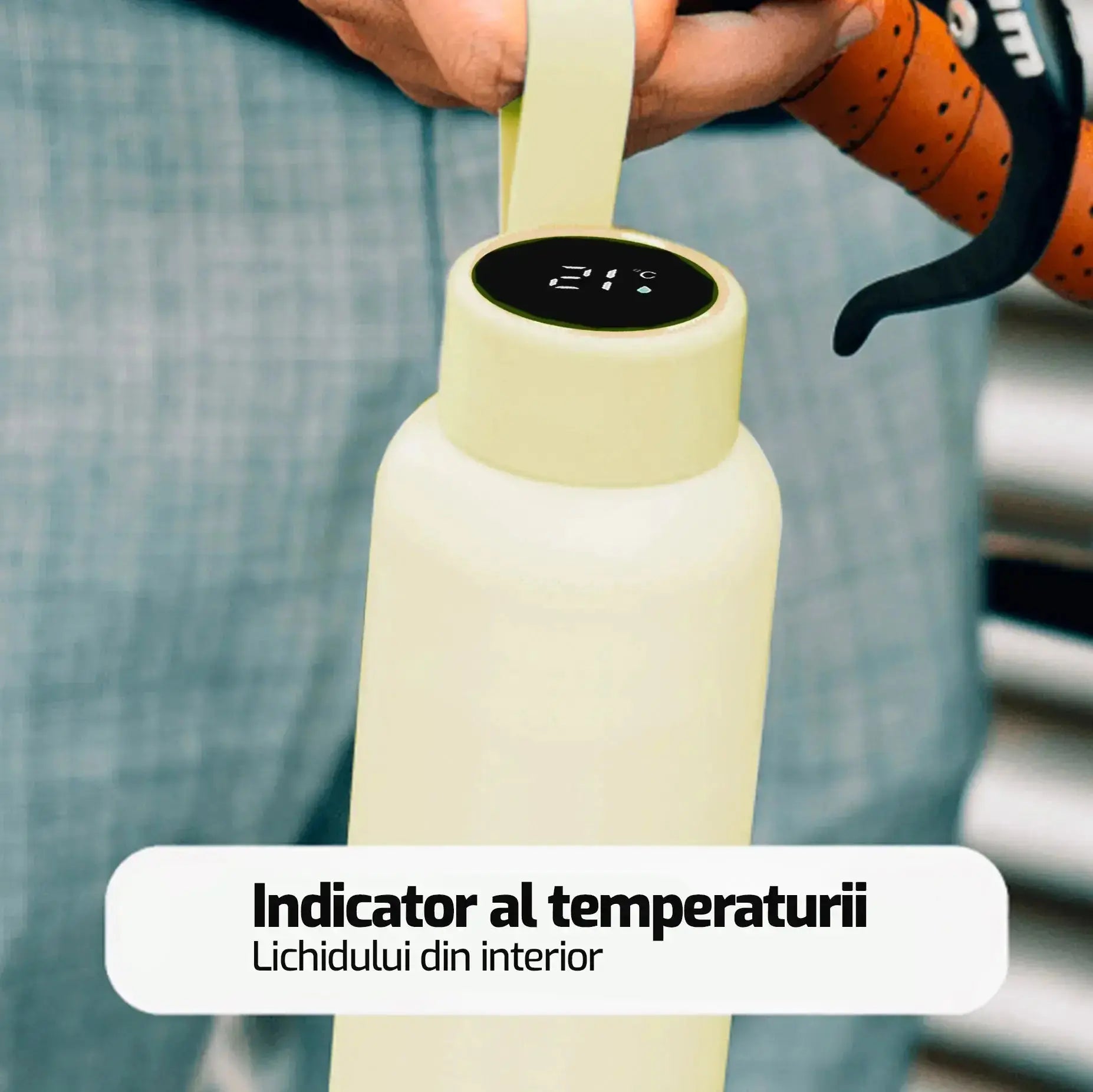 Thermos with temperature indicator