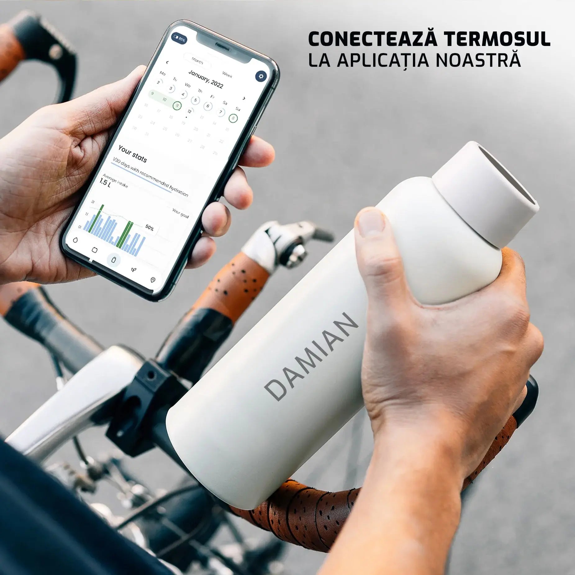 Thermos with temperature indicator 