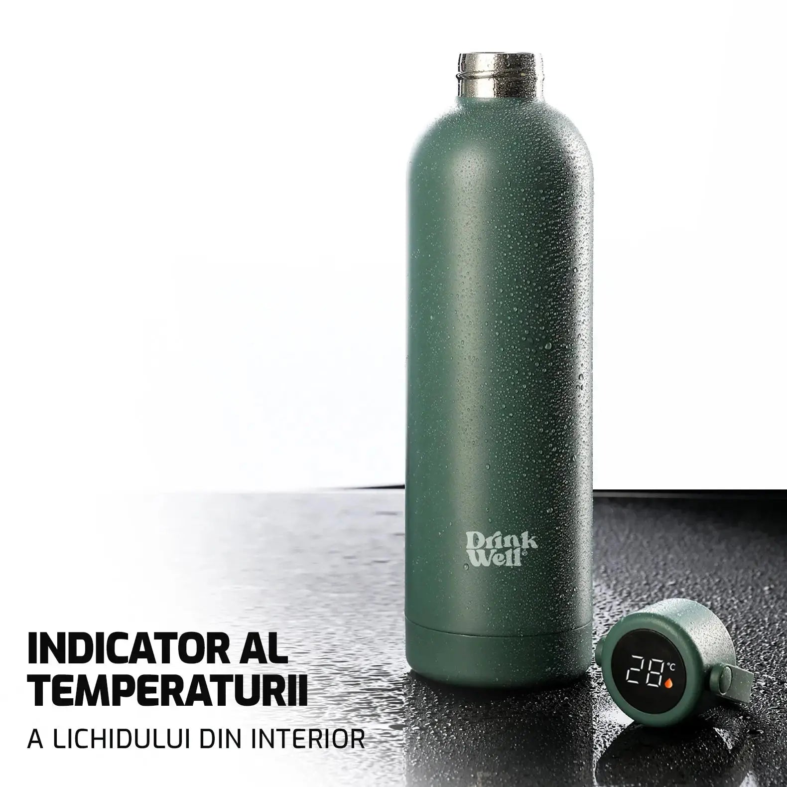 Thermos with temperature indicator 