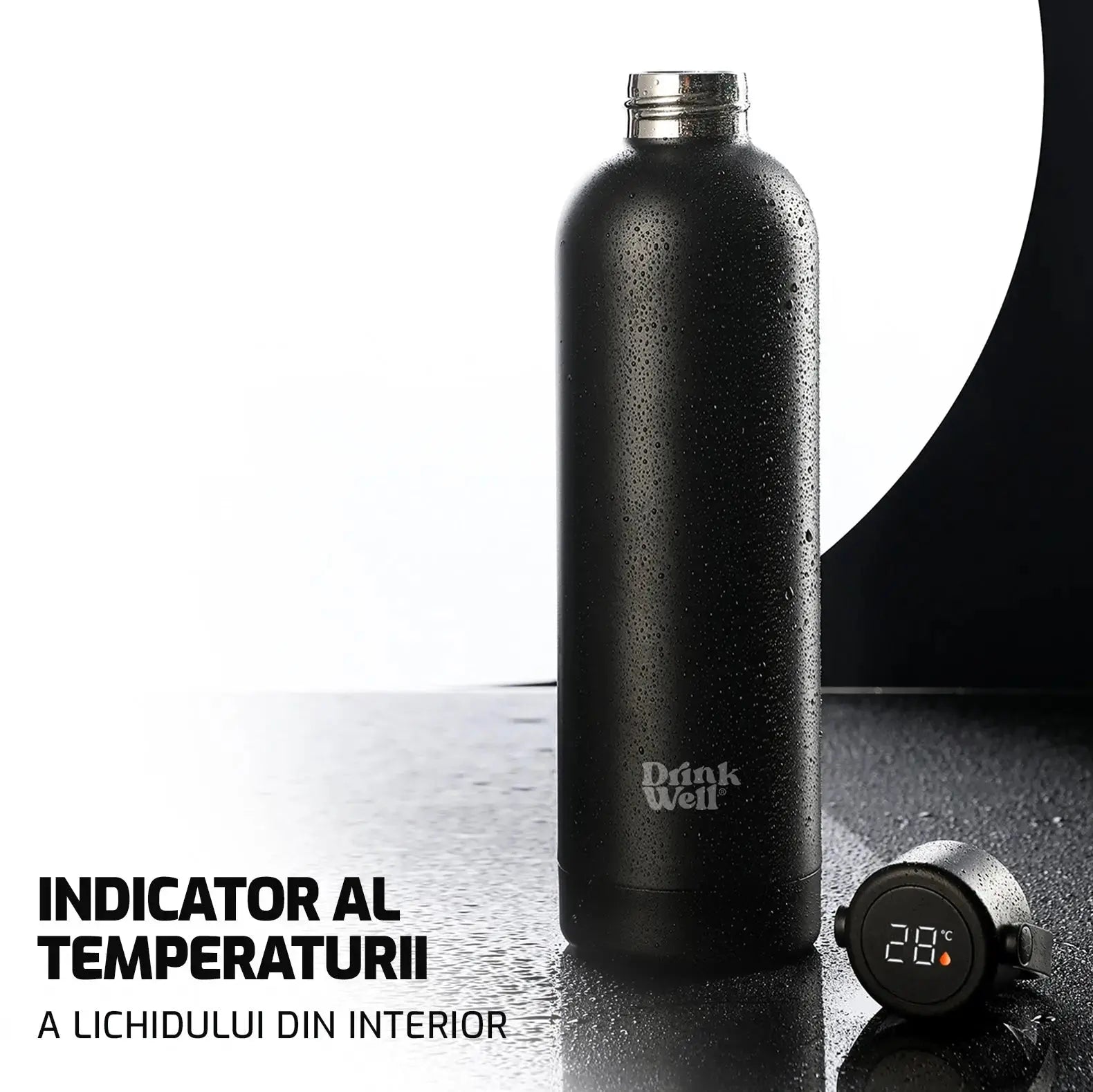 Thermos with temperature indicator 