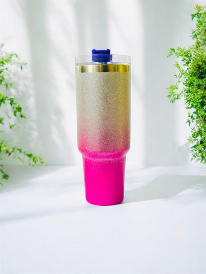 Glitter Ombre Stainless Steel Tumbler – Stylish Travel Mug