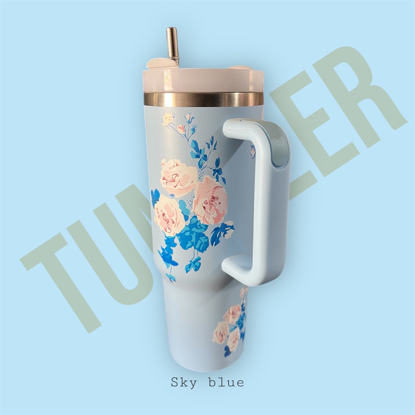 Stainless Steel Travel Tumbler Sky Blue 1.18L