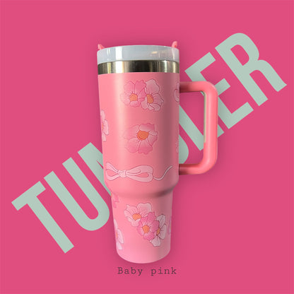 Stainless Steel Tumbler Baby Pink – Keeps Drinks Hot & Cold