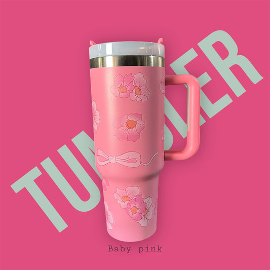 Stainless Steel Tumbler Baby Pink – Keeps Drinks Hot & Cold