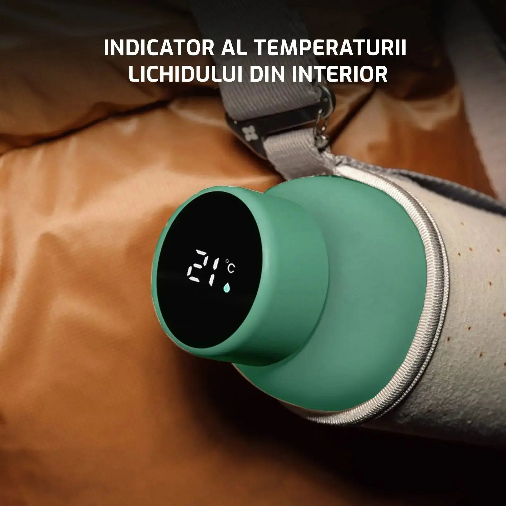 Thermos with temperature indicator 